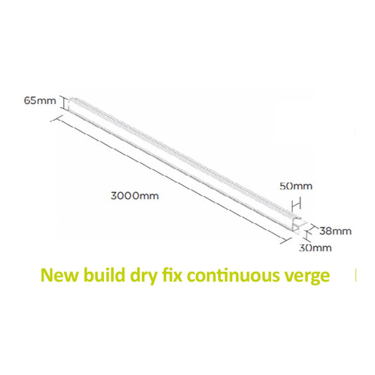 New Build Continuous Verge Dry Fix for Slate And Flat Tile 3 Metre