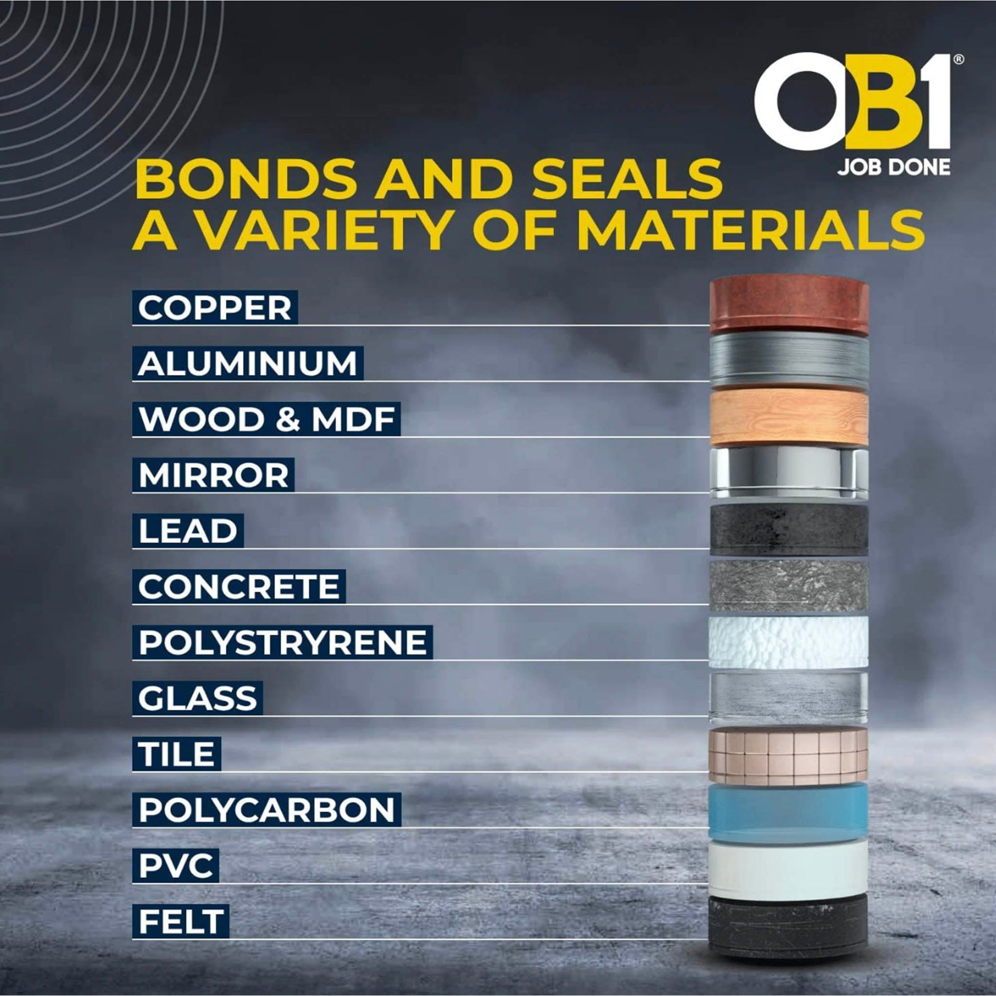 OB1 Multi - Surface Construction Sealant And Adhesive Black - 290ml - Transtools Online