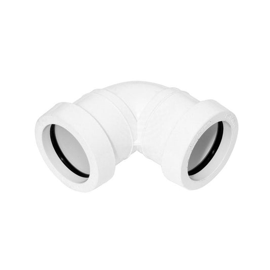 Push Fit Waste Pipe White Swept Bend 40mm - 92.5 Degree - Transtools Online