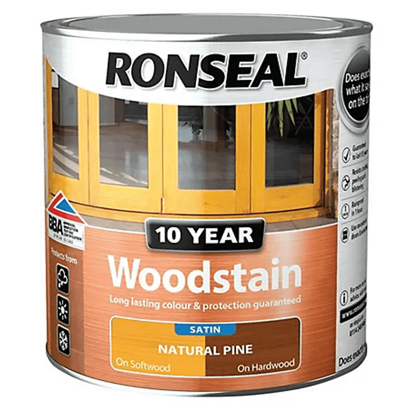 Ronseal 10 Year Woodstain Satin Finish Natural Pine 750ml