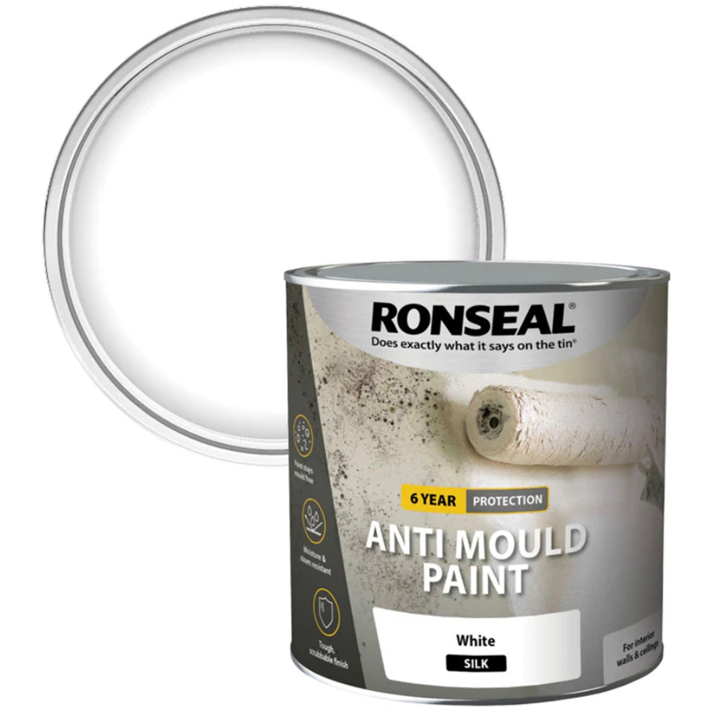 Ronseal 6 Year White Anti Mould Paint - Transtools Online
