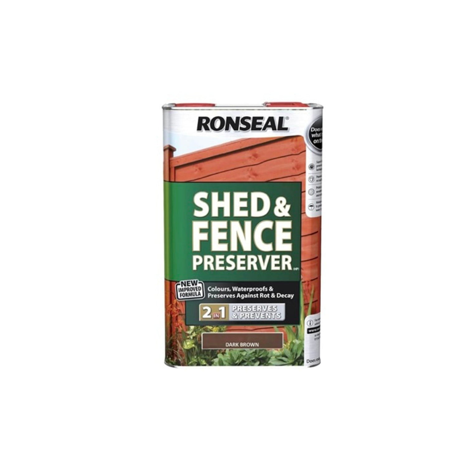 Ronseal Shed and Fence Preserver Dark Brown - 5 Litre - Transtools Online