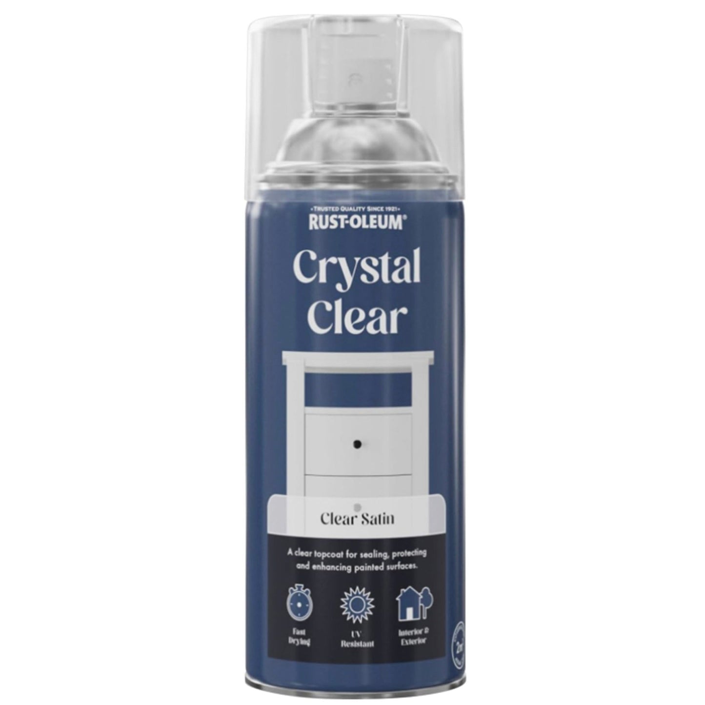 Rust - Oleum Crystal Clear Lacquer Spray Protective Coat Clear - 400ml - Transtools Online