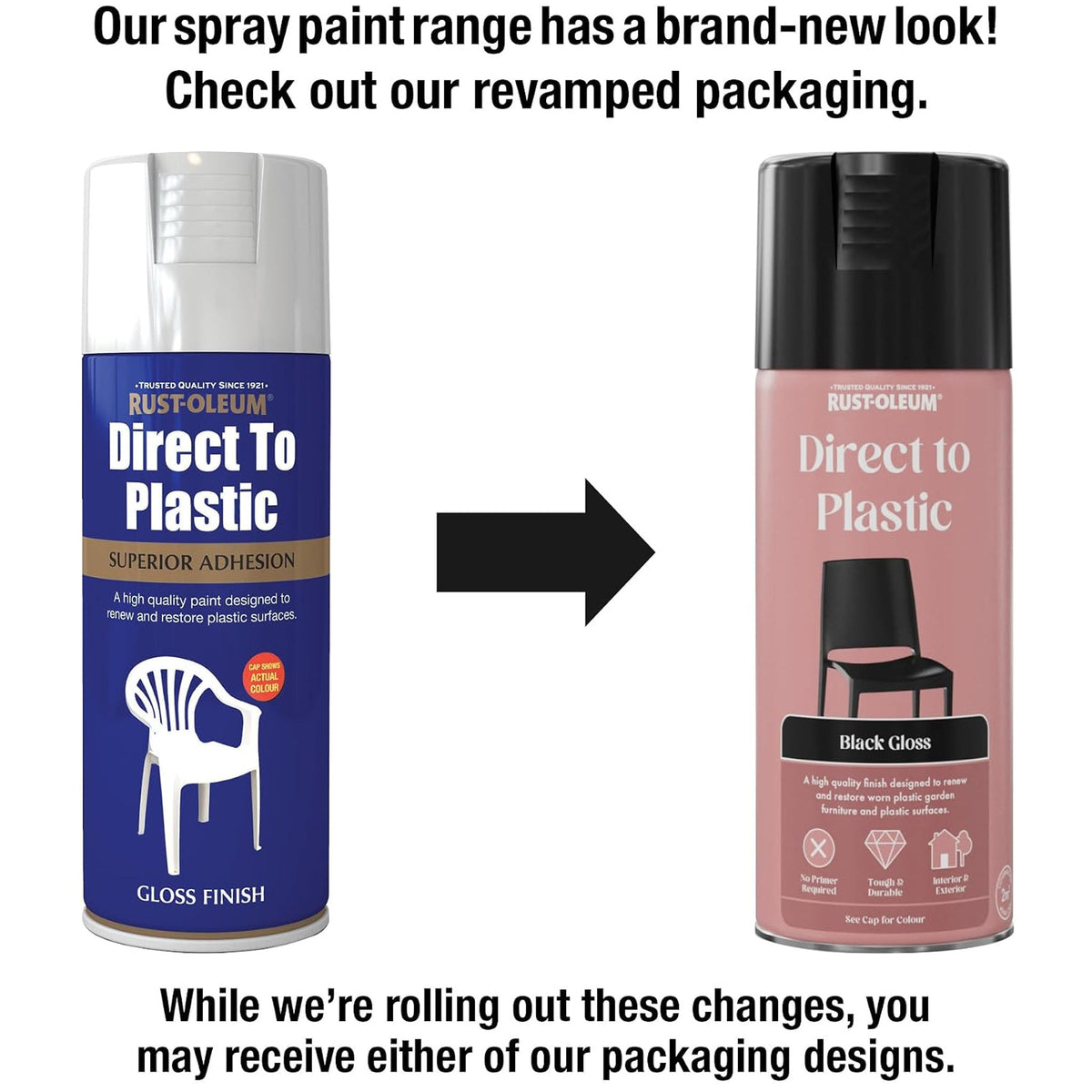 Rust-Oleum Direct to Plastic Gloss White or Black - Migrating from old labels
