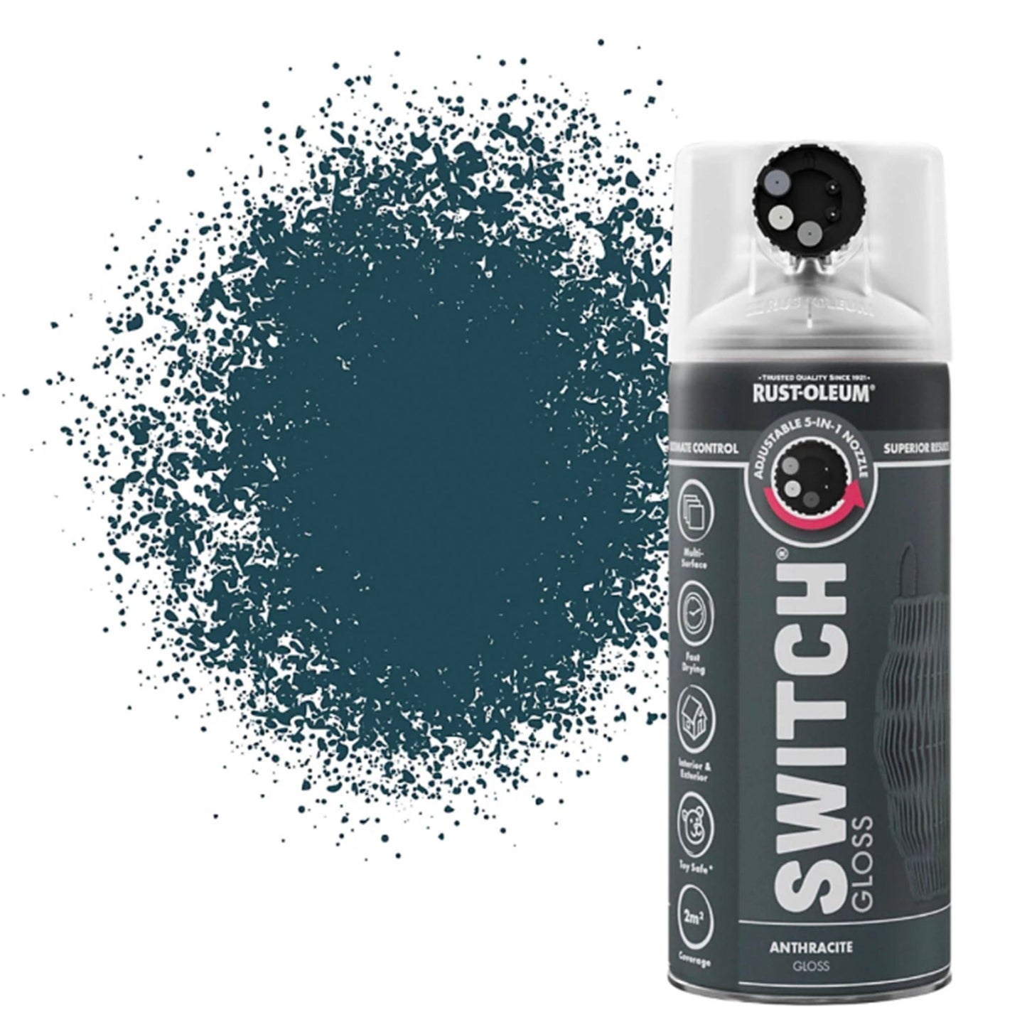 Rust - Oleum Switch 5 in 1 Nozzle Multi Surface Topcoat Spray Paint - 400ml - Transtools Online
