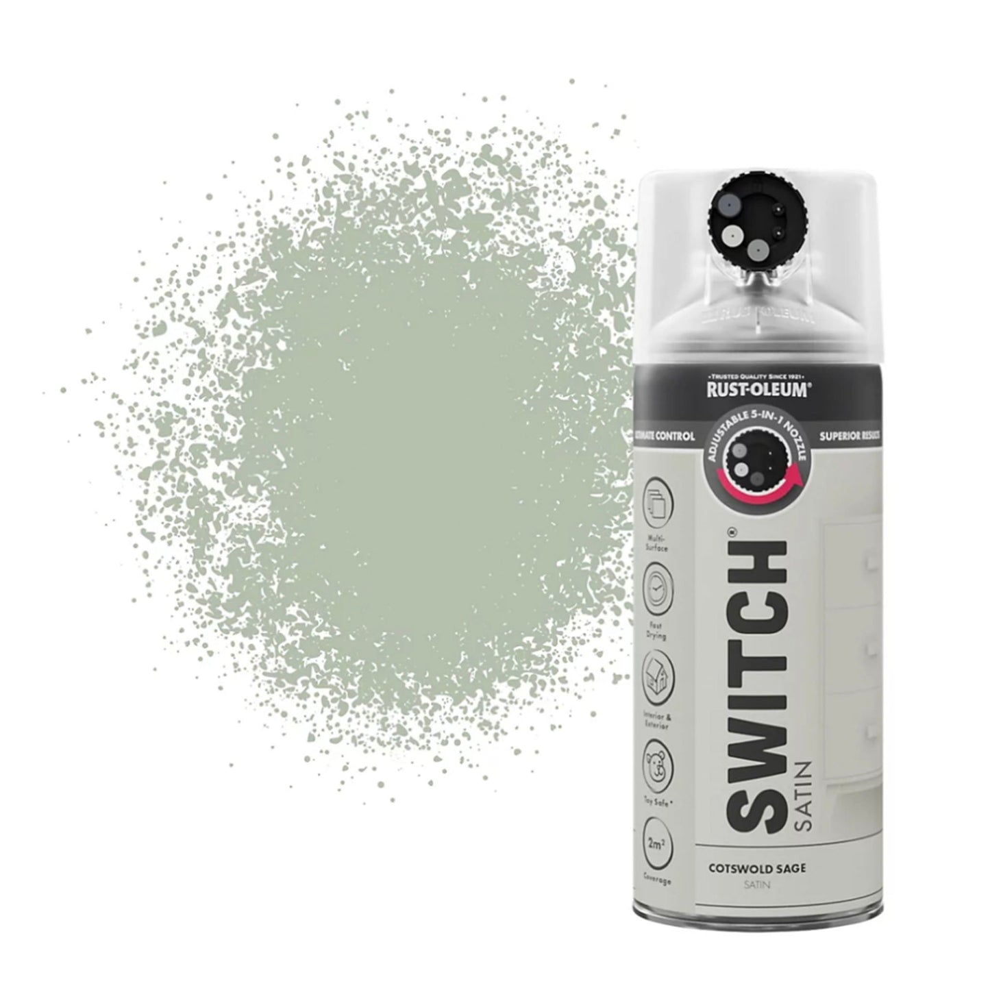 Rust - Oleum Switch 5 in 1 Nozzle Multi Surface Topcoat Spray Paint - 400ml - Transtools Online