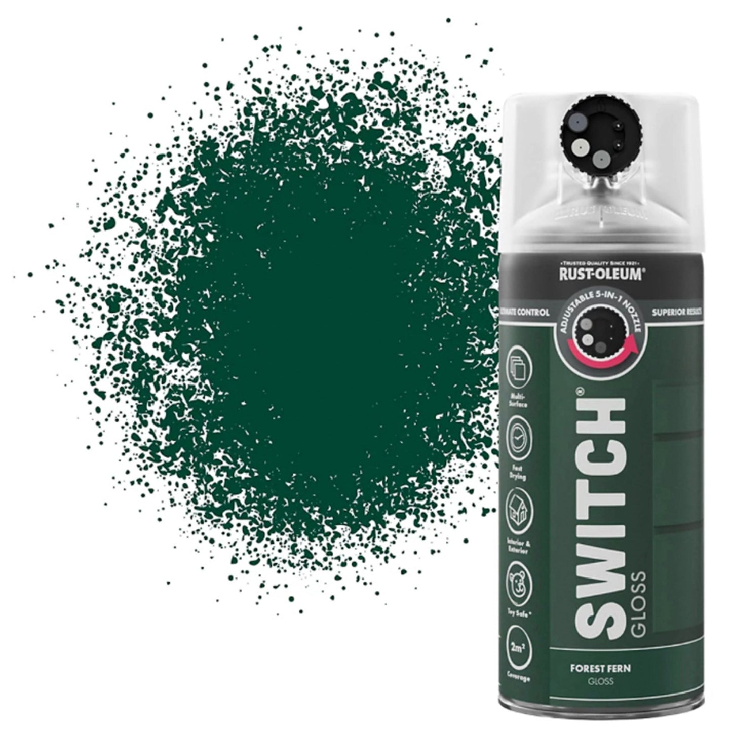 Rust - Oleum Switch 5 in 1 Nozzle Multi Surface Topcoat Spray Paint - 400ml - Transtools Online