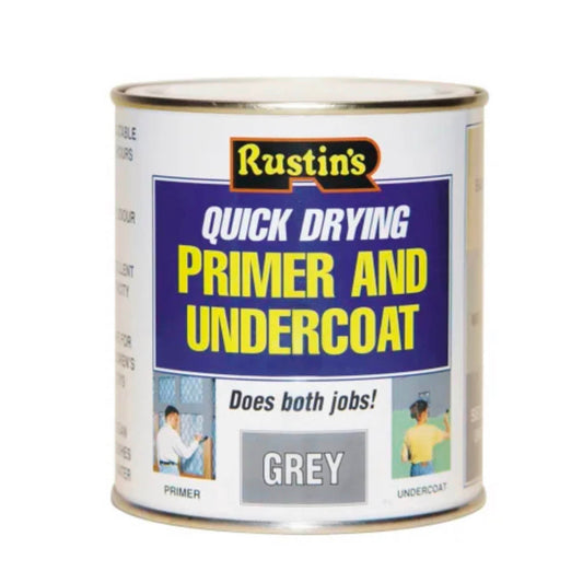 Rustins Quick Drying Primer And Undercoat Grey 500ml - Transtools Online