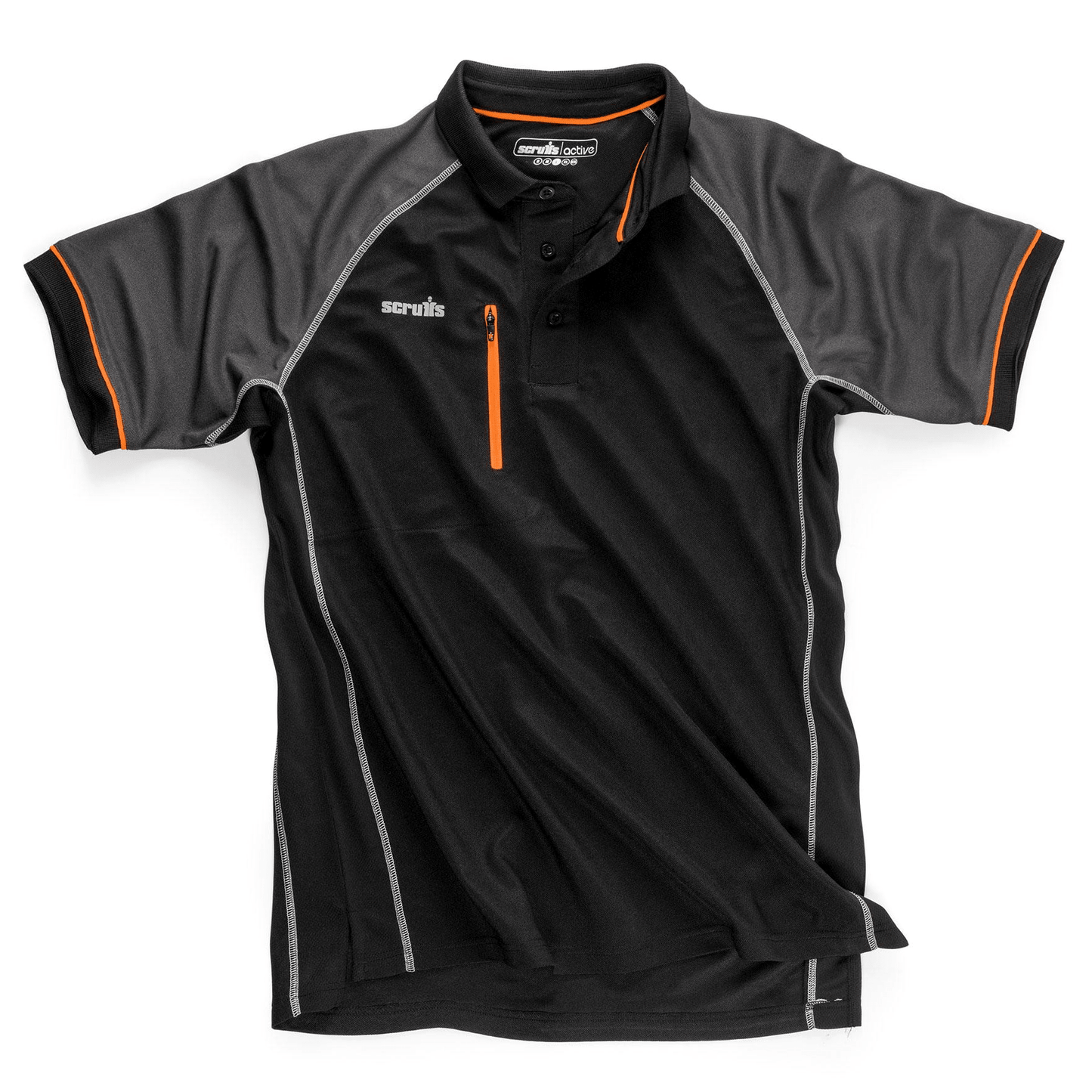 Scruffs Trade Active Polo Shirt Black - Large.