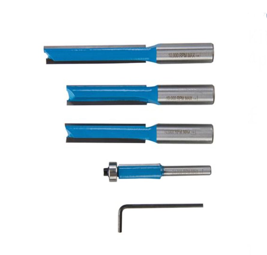 Rolson 1/4in & 1/2in Kitchen Router Bit Set - 4 Piece