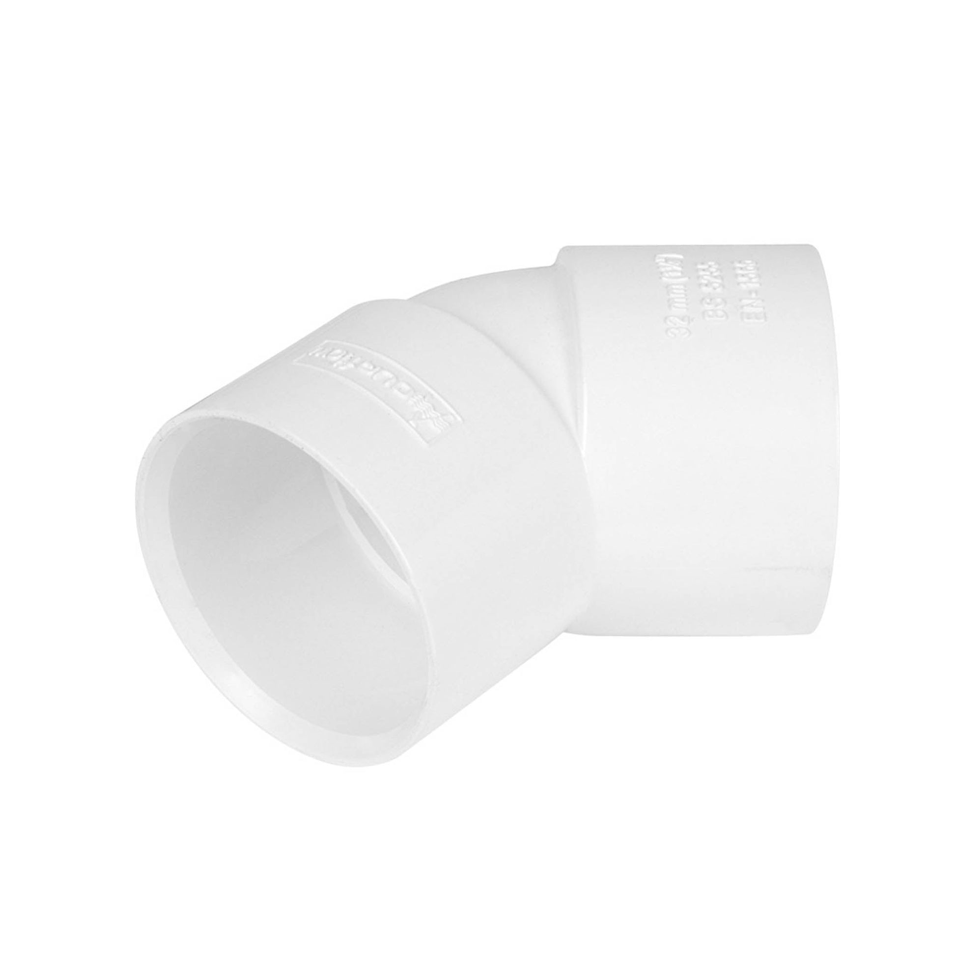 Solvent Weld White Obtuse Bend 135 Degree - 40mm - Transtools Online