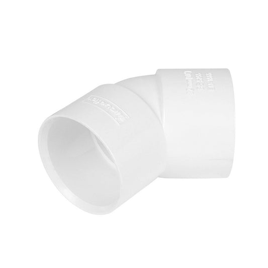Solvent Weld White Obtuse Bend 135 Degree - 40mm - Transtools Online