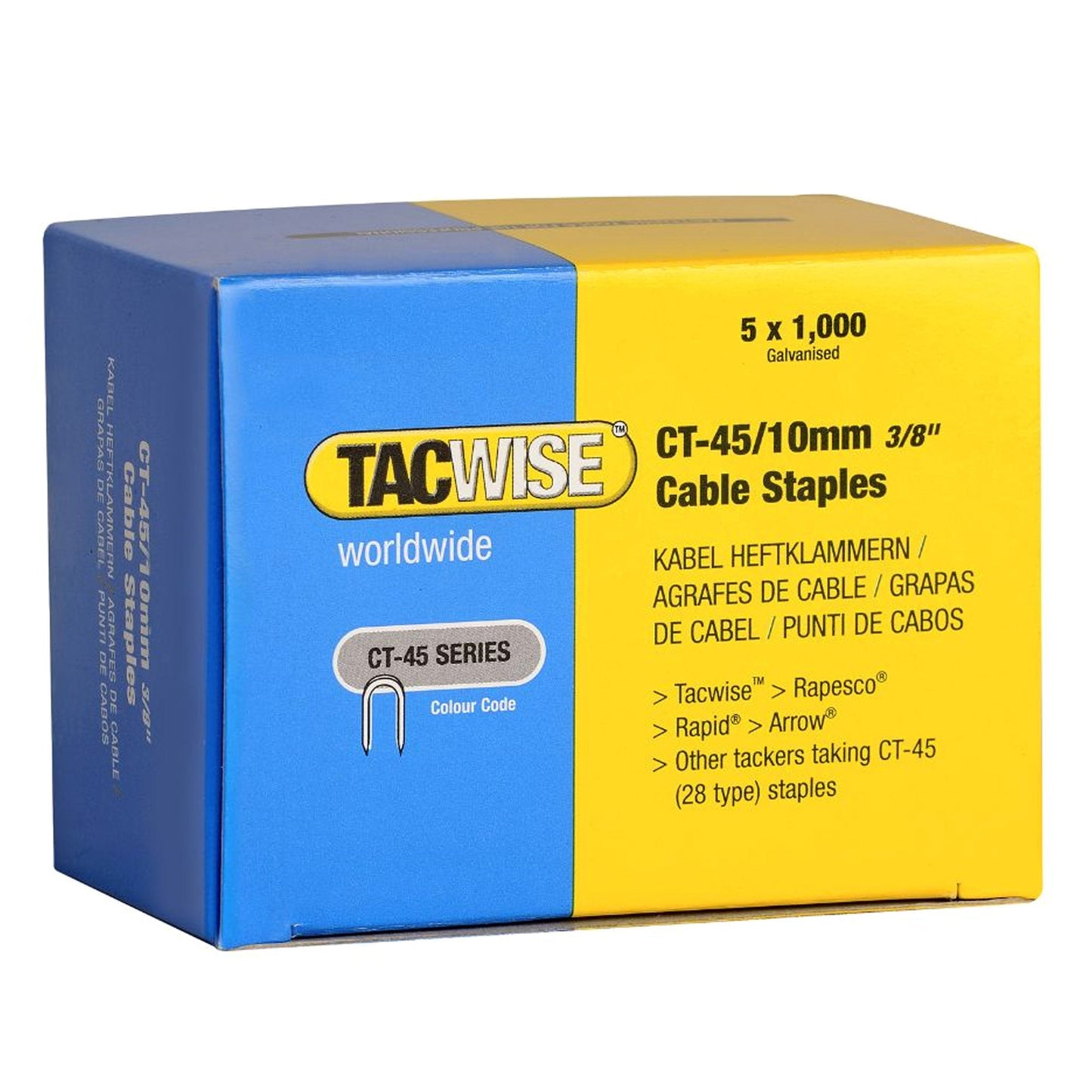 Tacwise CT - 45 Cable Staples 8mm - 10mm