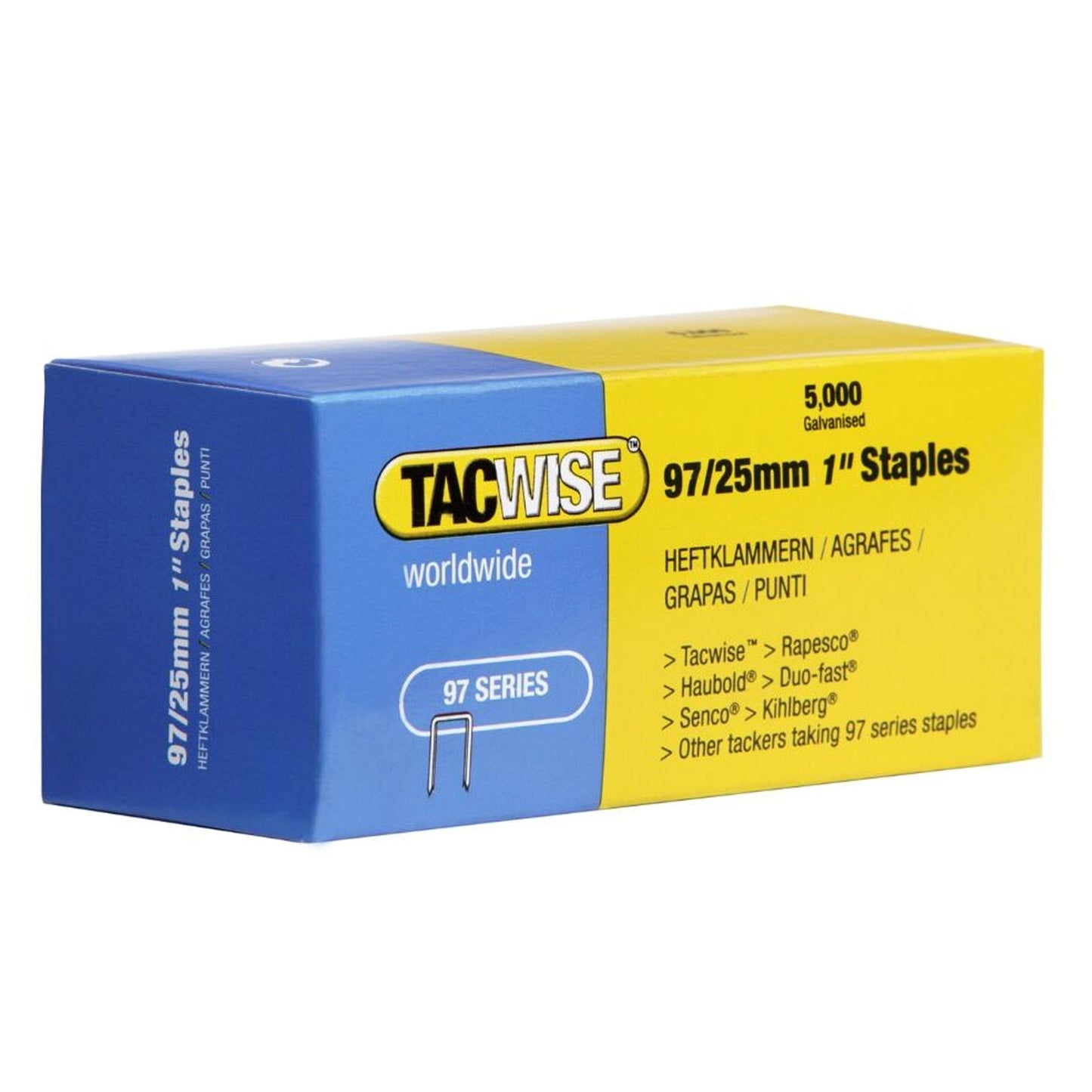 Tacwise Type 97 Narrow Crown Staples 10mm - 25mm