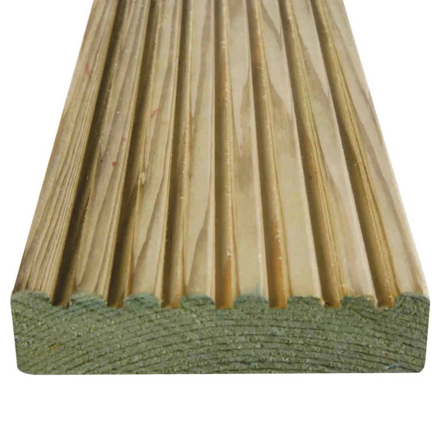 Timber Decking Board Smooth and Grooved Tanalised 32mm x 125mm - 4.8 Metre