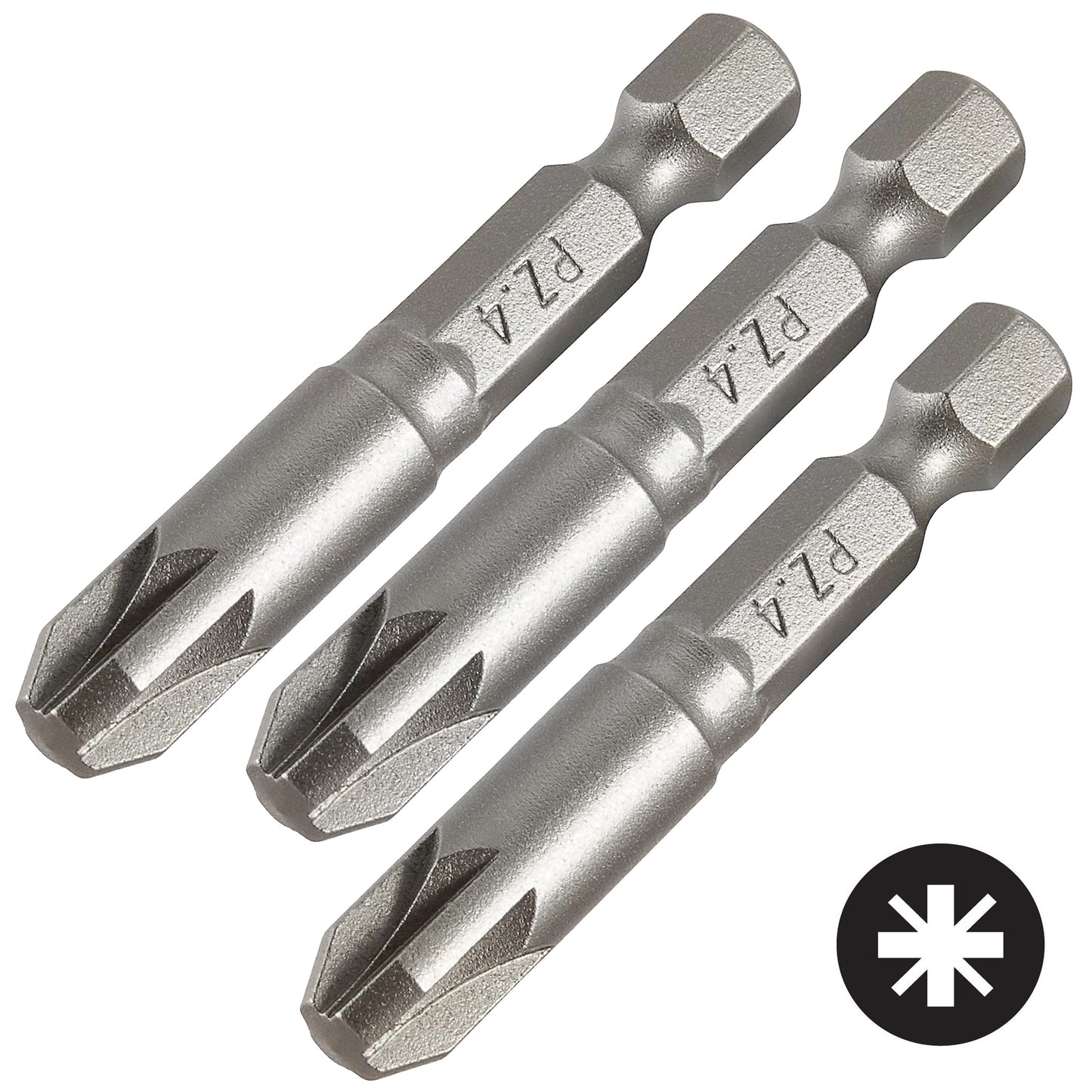 Trend Snappy Pozi Head PZ4 50mm Driver Bits 3 Pack SNAP/PZ/4
