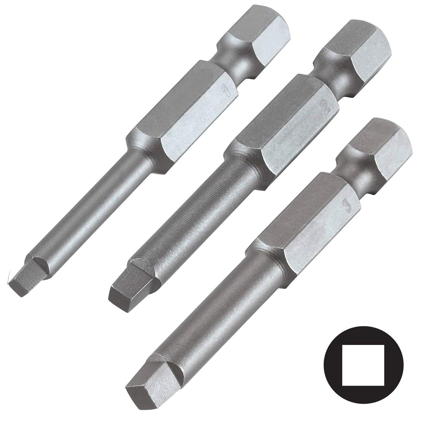 Trend Snappy Square Drive No1 No2 No3 50mm Driver Mixed Bits 3 Pack SNAP/SQ/3 Head
