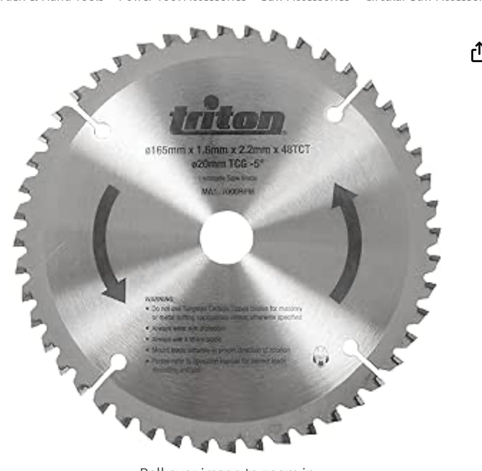 TRITON SAW BLADE 190MM X 16MM - 48 TEETH - Transtools Online