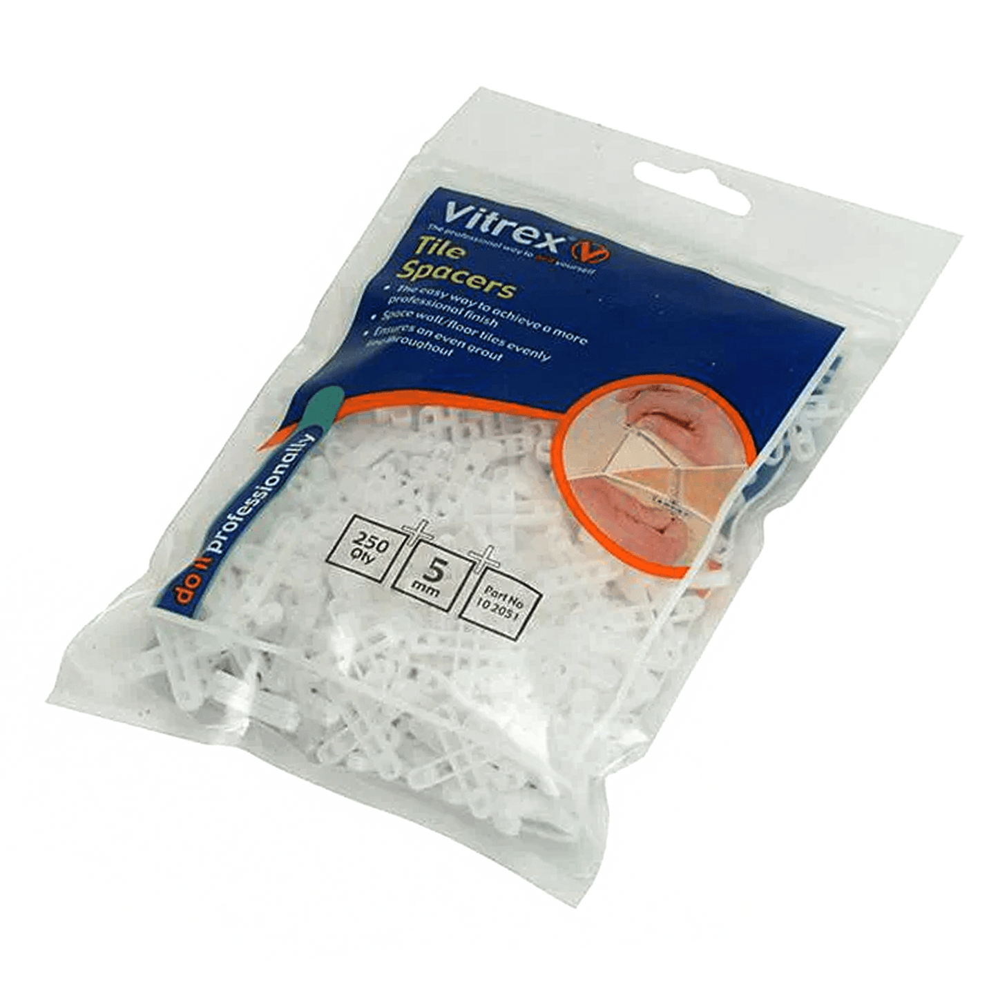 Vitrex Floor Tile Spacers 5mm - 250 Pack
