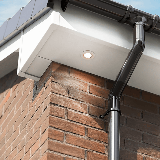 White UPVC Soffit General Purpose Utility Flat Board fitted to property