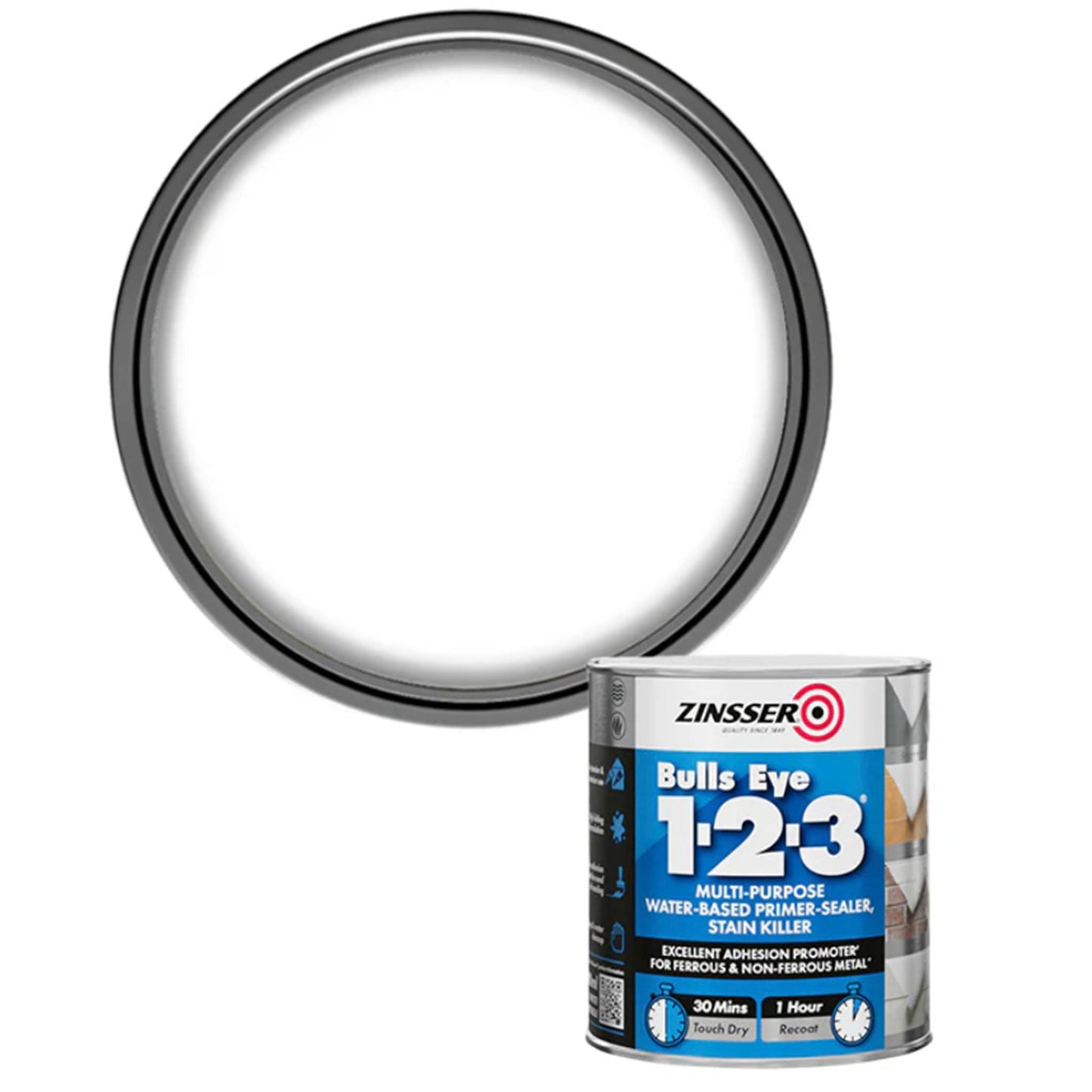 Zinsser Bulls Eye 1-2-3 White Primer Paint 500ml