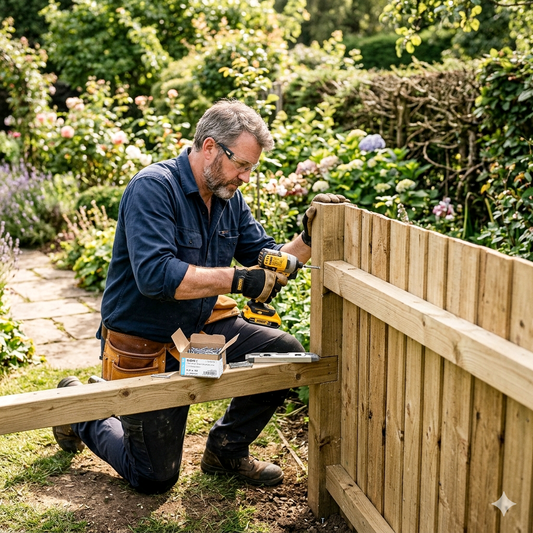 Creating a new fence using stainless steel woods screws