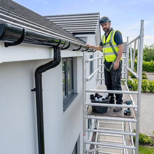 Fitting UPVC Black Guttering and Downpipe to a Resdiential Property