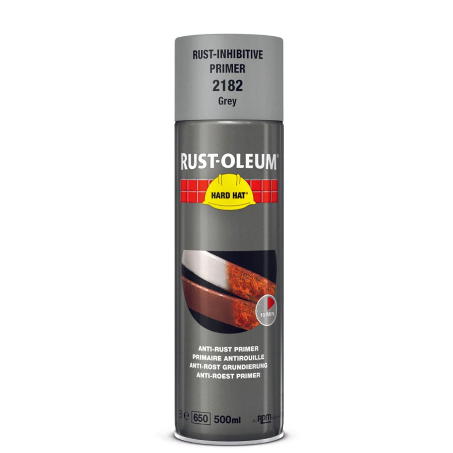 Rust-Oleum Hard Hat Spray Paint Rust-Inhibitive Primer Grey - 500ml