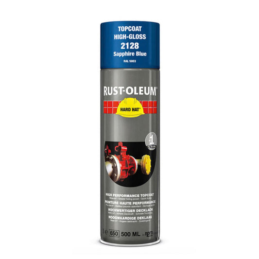 Rust-Oleum Hard Hat Top Coat Spray Sapphire Blue RAL5003 - 500ml
