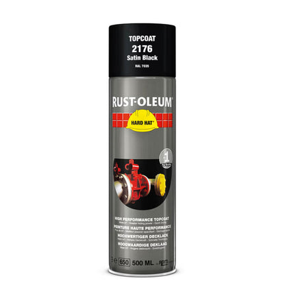 Rust-Oleum Hard Hat Top Coat Spray Paint - Satin Black