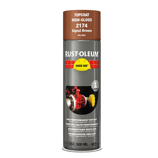 Rust-Oleum Hard Hat Top Coat Spray Paint Signal Brown RAL8002 - 500ml