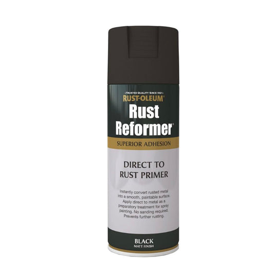 Rust-Oleum Rust Reformer Direct To Rust Primer Matt Black - 400ml