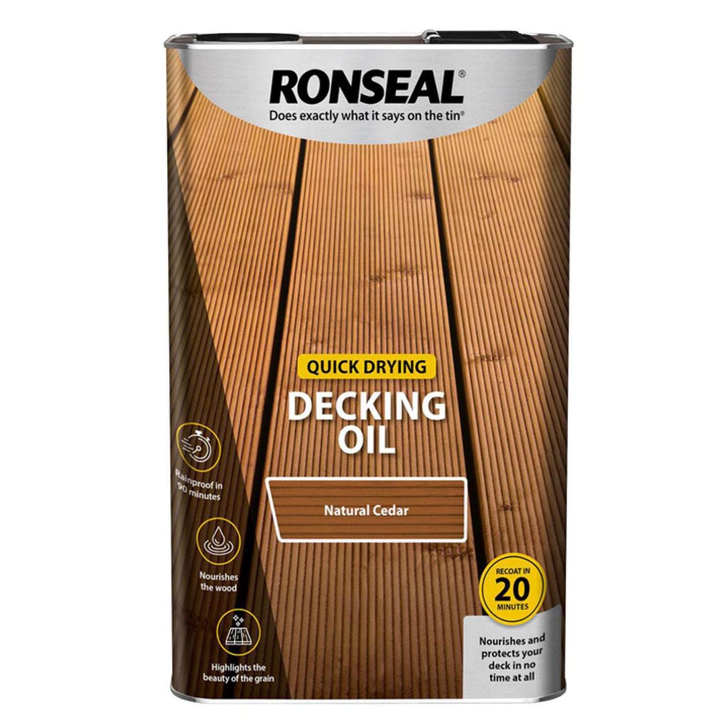 Ronseal Quick Drying Decking Oil Natural Cedar - 5 litre
