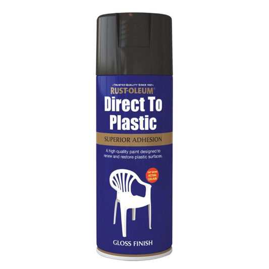 Rust-Oleum Direst To Plastic Spray Black Gloss - 400ml