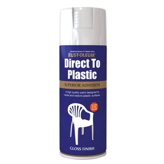 Rust-Oleum Direct To Plastic Spray White Gloss - 400ml