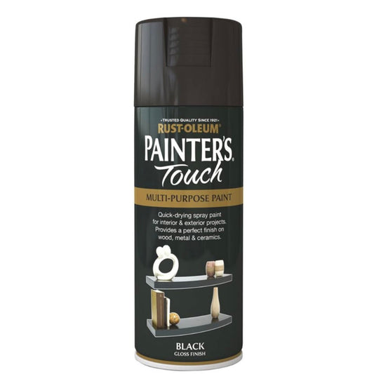 Rust-Oleum Painters Touch Multi-Purpose Spray Paint Black Gloss - 400ml