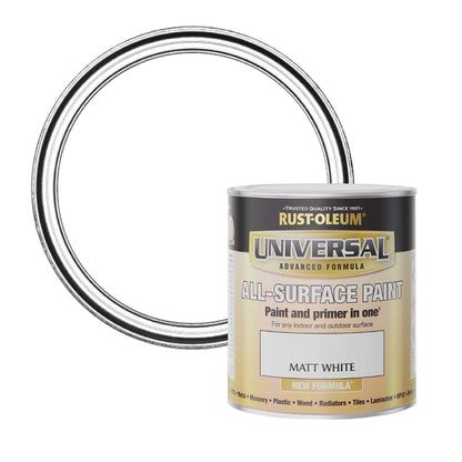 Rust-Oleum Universal All Surface Paint White Matt - 250ml