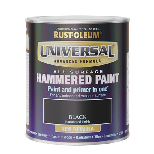 Rust-Oleum Universal All Surface Paint Black Hammered - 750ml