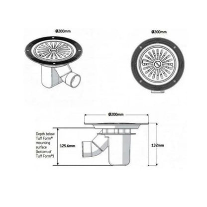 AKW TF75 Wetroom Waste Unit For Tuff Form Tray