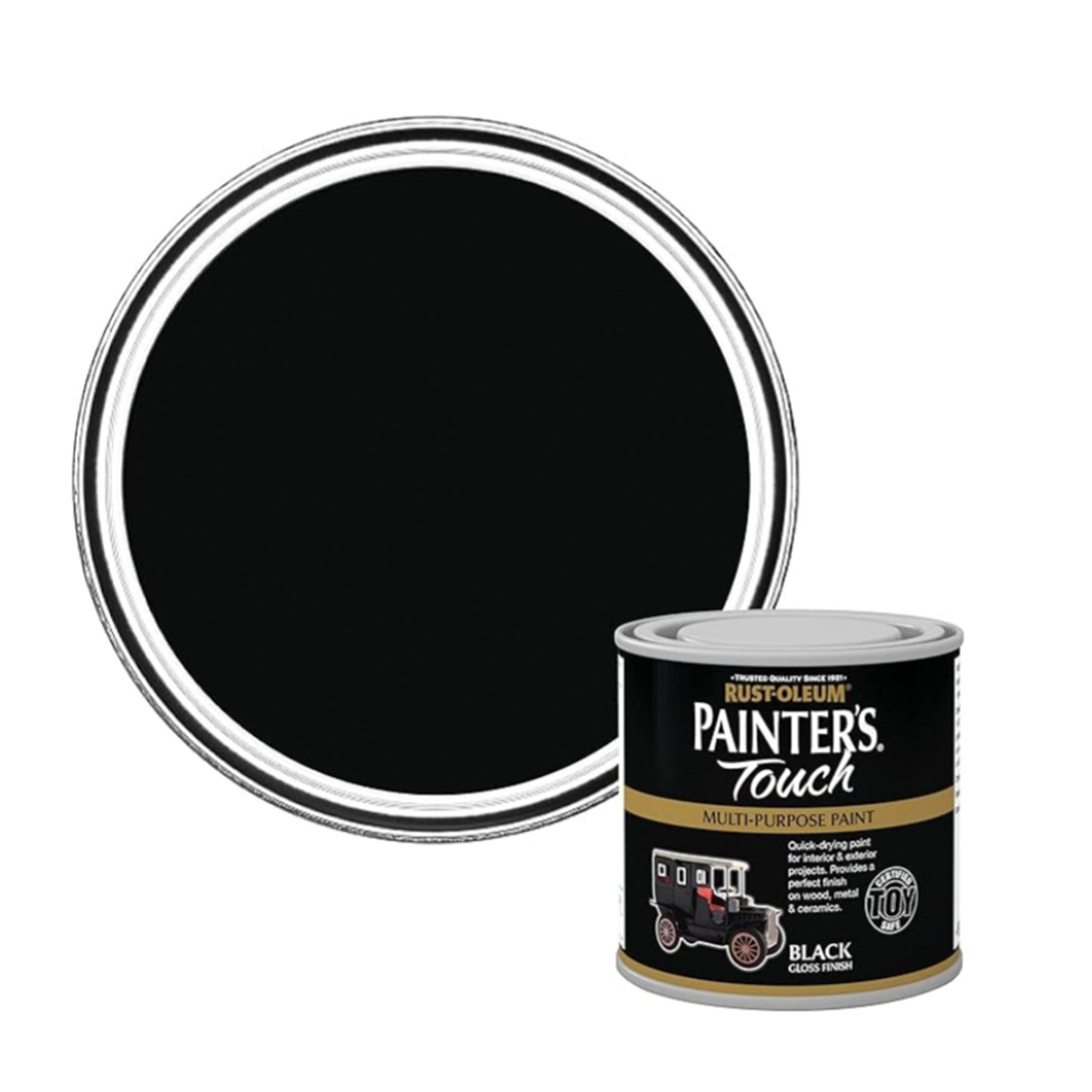Rust-Oleum Painter's Touch Multi-Pupose Paint Black Gloss - 250ml