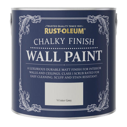 Rust-Oleum Chalky Finish Wall Paint Winter Grey - 2.5 Litre