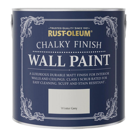 Rust-Oleum Chalky Finish Wall Paint Winter Grey - 2.5 Litre