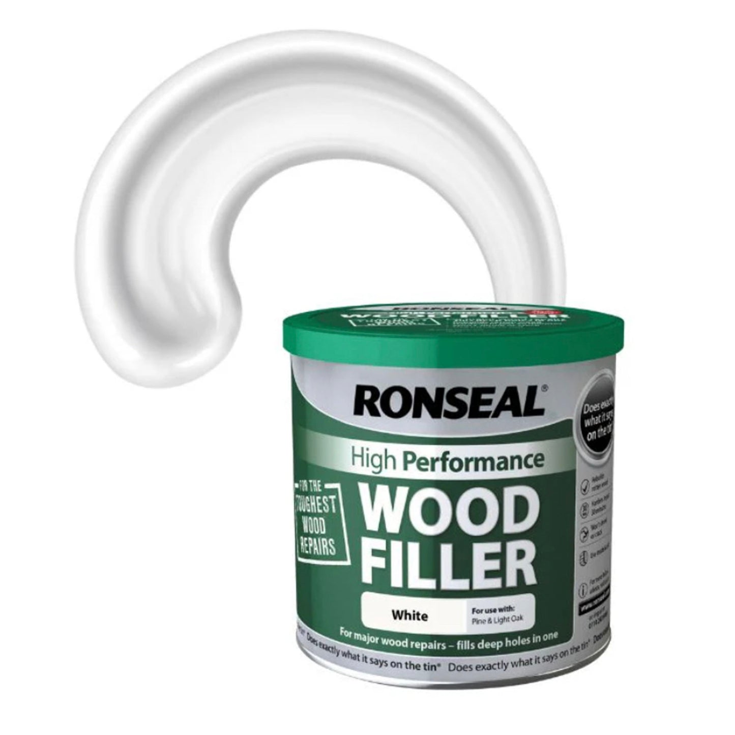 Ronseal High Performance 2 Part Wood Filler White - 1kg