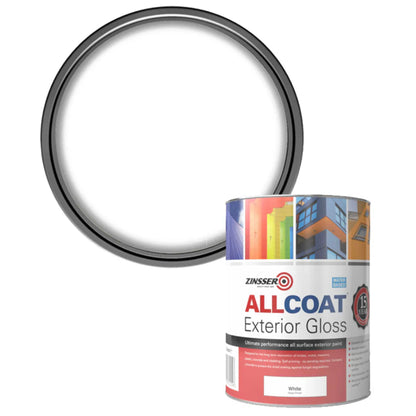 Zinsser AllCoat (Water Based) Exterior Gloss Paint White 1 Litre