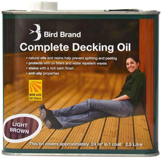 Bird Brand Complete Decking Oil Light Brown - 2.5 Litre