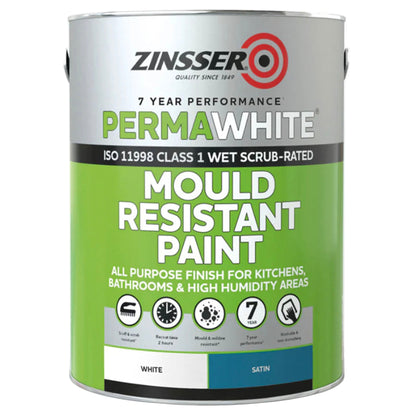 Zinsser Perma-White Interior Paint Satin 5 Litre