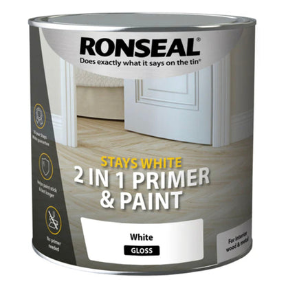 Ronseal Stays White 2 in 1 Primer and Paint Brilliant White