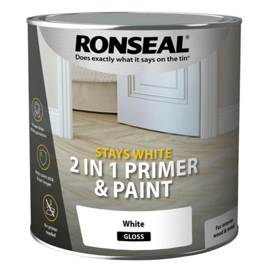Ronseal Stays White 2 in 1 Primer and Paint Brilliant White