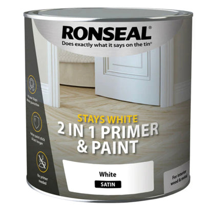Ronseal Stays White 2 in 1 Primer and Paint Brilliant White