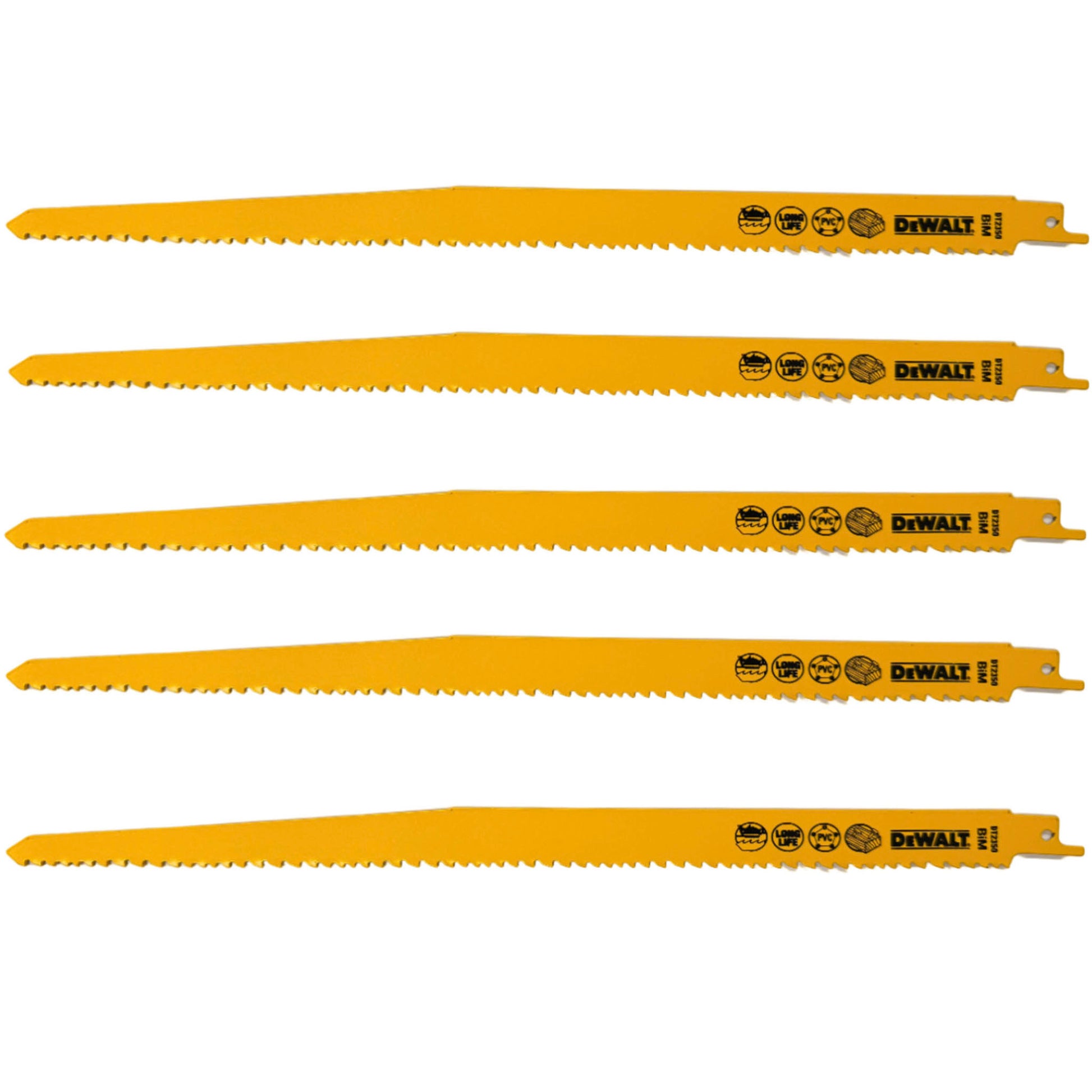 Dewalt Reciprocating Saw Blades 305mm- 5 Pack